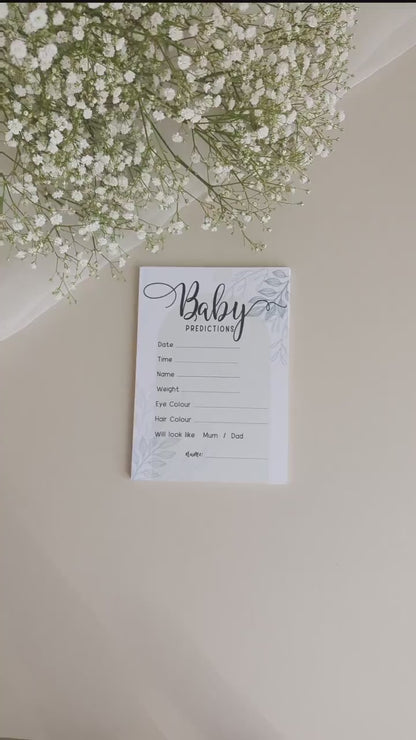 Sage Green Baby Shower Bundle, Prediction and Advice Cards Game, Greenery Theme, Mum To Be, Boy Baby Shower