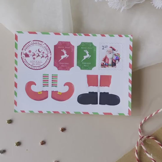 Father Christmas Stamps, DIY Homemade Letter From Santa, Santa Stickers, North Pole Mail