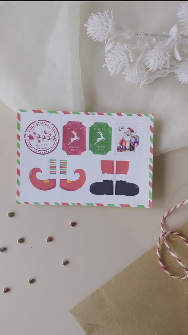 Father Christmas Stamps, DIY Homemade Letter From Santa, Santa Stickers, North Pole Mail