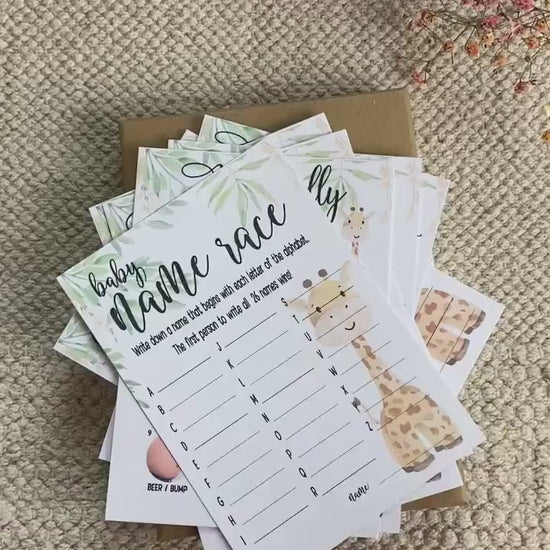 Giraffe Baby Shower Bundle, Prediction and Advice Cards Game, Gender Neutral Baby Shower, Mum To Be, Printed A6